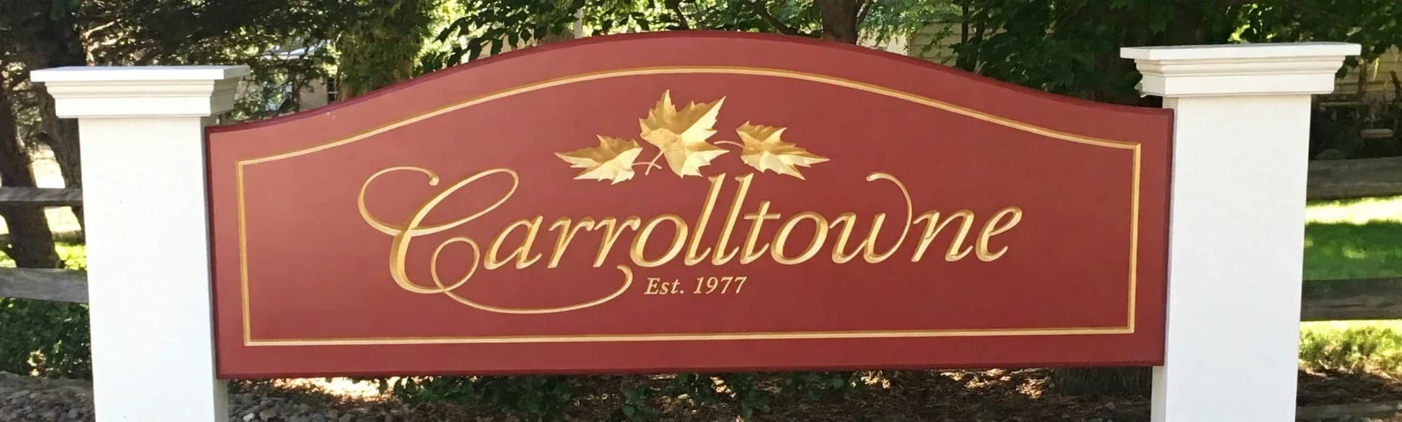 The Carrolltowne sign, established 1977
